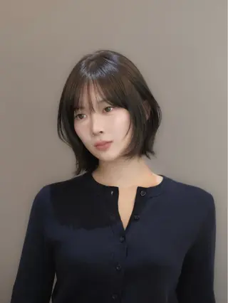 ショート カラー 🫧ボブカットモデル 韓国透明感カラー🫧のヘアスタイル
