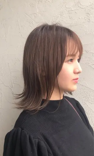 ミディアム 菊池 幹のヘアスタイル