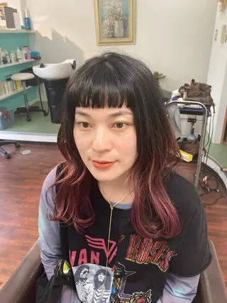 セミロング カラー 田牧 みゆきのヘアスタイル