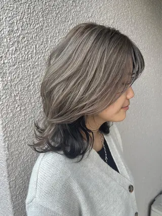 ミディアム カラー 髪質改善×潤艶カラー ⭐️岡田崇彰のヘアスタイル