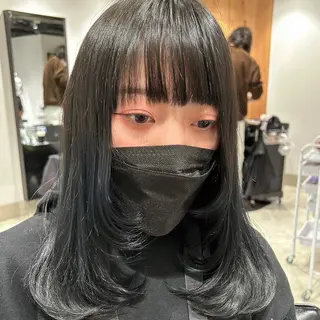 セミロング カラー スキバサミを使わない カット🌼唯🌼のヘアスタイル