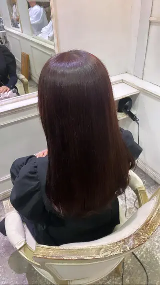 セミロング 美髪矯正 透明感 カラー⭐️ユウキのヘアスタイル