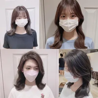 セミロング パーソナルカラー lapiax阿部のヘアスタイル