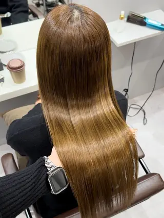 ロング 韓国風✨髪質改善✨ 縮毛矯正✨松浦知奈美のヘアスタイル