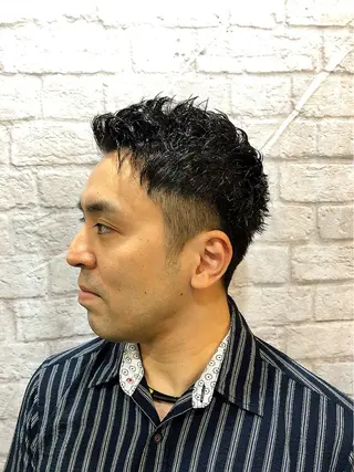 ショート パーマ メンズ メンズカット 佐藤優菜のヘアスタイル