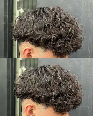 パーマ フェード・メッシュ ハイトーン/fumaのヘアスタイル