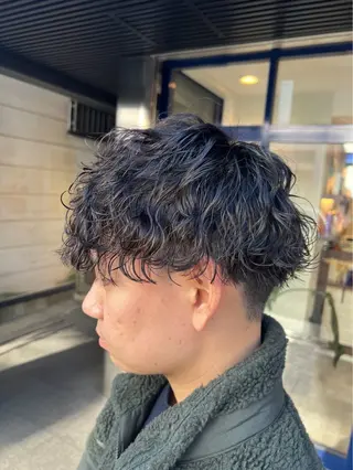ショート メンズ メンズ毛流れ 縮毛特化/土屋丈のヘアスタイル