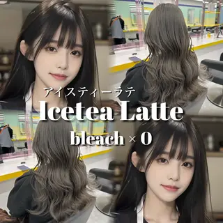 ロング カラー ブリーチ縮毛矯正加藤 赤み無し透明感ヘアのヘアスタイル