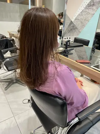 ロング オリーブ カラー✨有坂映哉のヘアスタイル