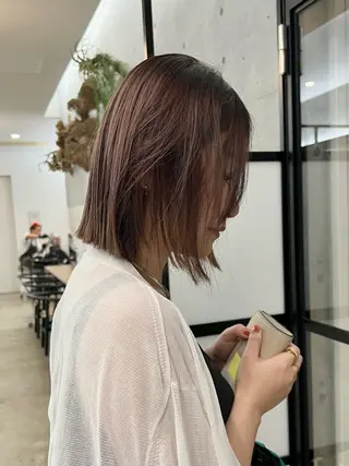 ミディアム カラー くせっ毛カット タツヤのヘアスタイル