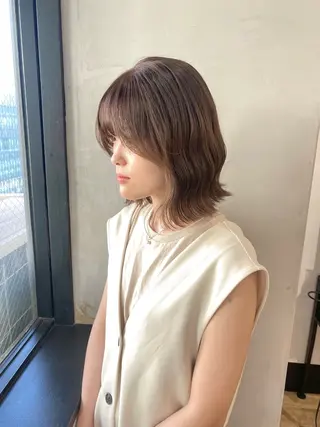 セミロング カラー otoha✳︎ くすみ艶カラーのヘアスタイル