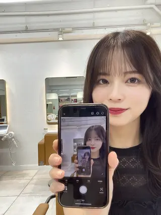 セミロング 中顔面短縮 顔まわり新田大翔のヘアスタイル
