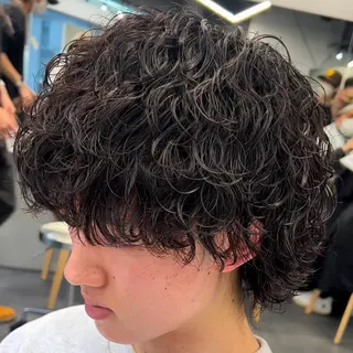 セミロング パーマ ヘアアレンジ メンズ fifth 石川 凪のヘアスタイル