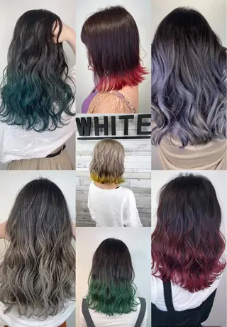 セミロング カラー _WHITE 高槻のヘアスタイル