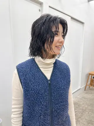 ミディアム パーマ amy.所属・メンズカットパーマ/ ブリーチ高柳将太のヘアスタイル