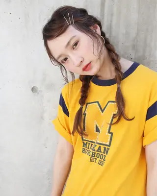 ロング ヘアアレンジ 大山 茶子のヘアスタイル