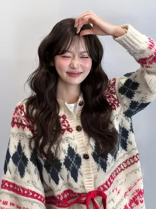 ロング カラー ×シールエクステのヘアスタイル
