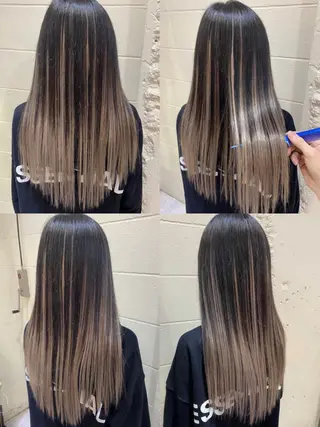 ロング カラー ササ キのヘアスタイル