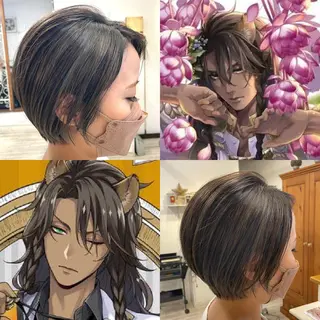 ショート カラー インナーカラー 推し ブリーチ  髪質改善のヘアスタイル