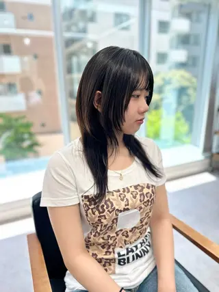 セミロング カラー パーマ ヘアアレンジ メンズ キッズ レイヤーカット 🌿透け感カラーのヘアスタイル