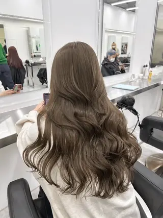 ロング カラー y2k✩︎⡱レイヤー ウルフ/オリーブ🍀のヘアスタイル