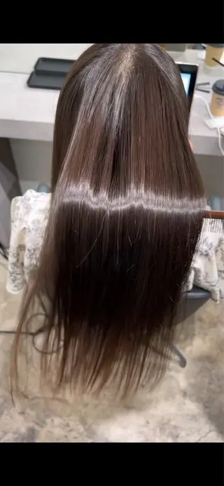 セミロング パーマ 縮毛矯正 特化生田のヘアスタイル