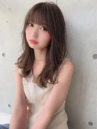 セミロング カラー ヘアアレンジ 【赤み消しカラー】 中野浩太のヘアスタイル