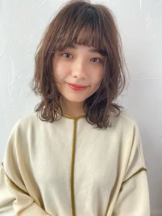 ミディアム 藤原 陽一郎のヘアスタイル