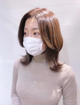 ミディアム カラー ヘアアレンジ 柔らか垢抜けｶﾗｰと ｶｯﾄ🫧ASUKAのヘアスタイル