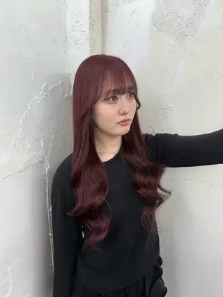ロング カラー 𝙃𝘼𝙍𝙐🎀 韓国×エクステのヘアスタイル