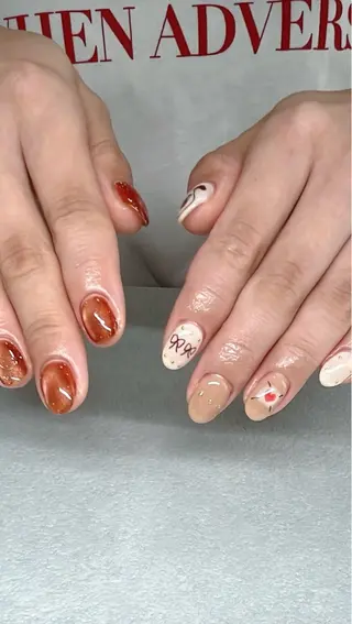 ネイル tsumeya ゆるかわ手描きネイルのネイルデザイン