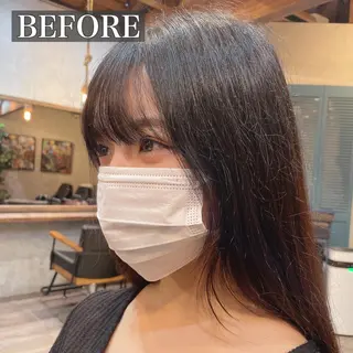 ロング カラー 顔周りカット 【オノザワリョウ】のヘアスタイル