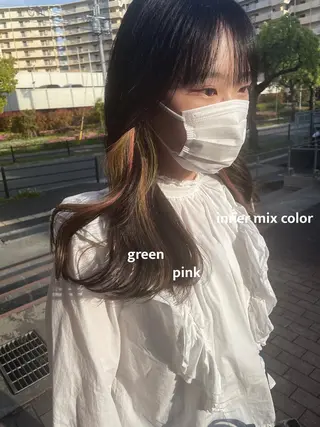 ロング カラー パーマ ヘアアレンジ メンズ cipre miyabiのヘアスタイル