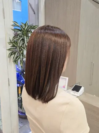 カラー セミロング 暖色🍎透明感カラー 🩵小林かりんのヘアスタイル