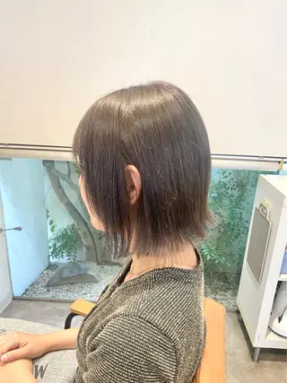 ショート 酸性ストレート/ブリ ーチなしWカラー河本のヘアスタイル