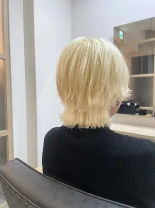 ミディアム カラー ☁️ケアブリーチ￤ ウルフ￤Shioriのヘアスタイル