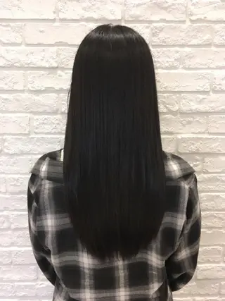 ロング 傷んだ髪をサラサラに 曲がる縮毛矯正◎高岡のヘアスタイル