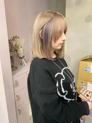 ミディアム カラー 前橋 姫奈のヘアスタイル