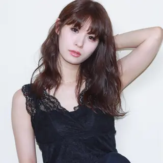 セミロング カラー 薬院:今泉/上川美幸 ボブ/顔周りレイヤーのヘアスタイル