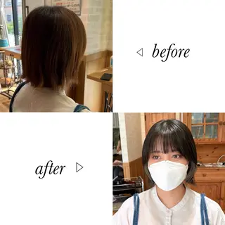ショート カラー 顔周りカット/透明感 カラー🤍大塚蛍のヘアスタイル