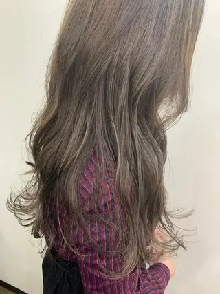 ロング カラー ヘアアレンジ きむえり/髪質改善 /うねり広がり改善のヘアスタイル