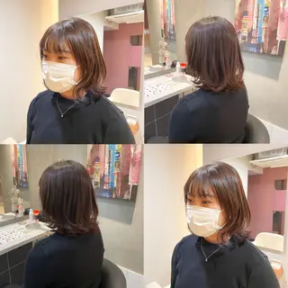 ミディアム ヘアアレンジ 新宿/顔周りカット/ レイヤー/がっきーのヘアスタイル