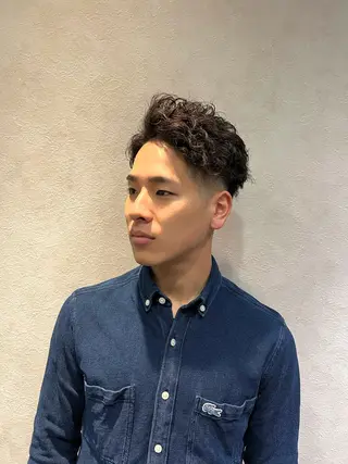 ショート パーマ メンズ 北千住理容室バーバー 小堀悠作のヘアスタイル