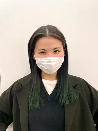 セミロング ハイトーン&髪質改善 ＆韓国エクステ🤎のヘアスタイル