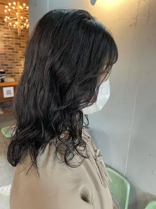 セミロング カラー パーマ 🍀アレンジ簡単ヘア ☘️石田万里奈🍀のヘアスタイル