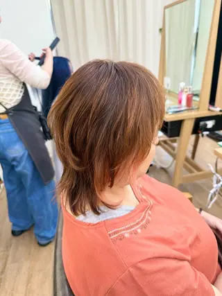 ミディアム カラー パーマ/ハイライト 💙鶴岡　愛💙のヘアスタイル