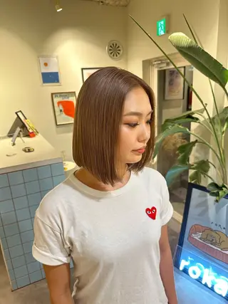 ミディアム カラー HANAME 原宿美容室のヘアスタイル