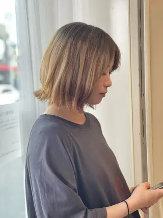 ミディアム カラー Hirose Ryoのヘアスタイル