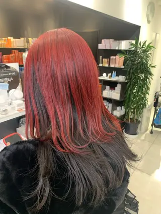 セミロング カラー メンズモデル板橋 島田依杏のヘアスタイル