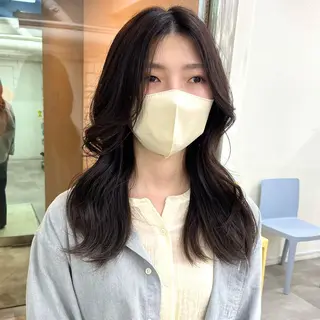 ロング カラー 天王寺韓国ヘア 小山歓実のヘアスタイル